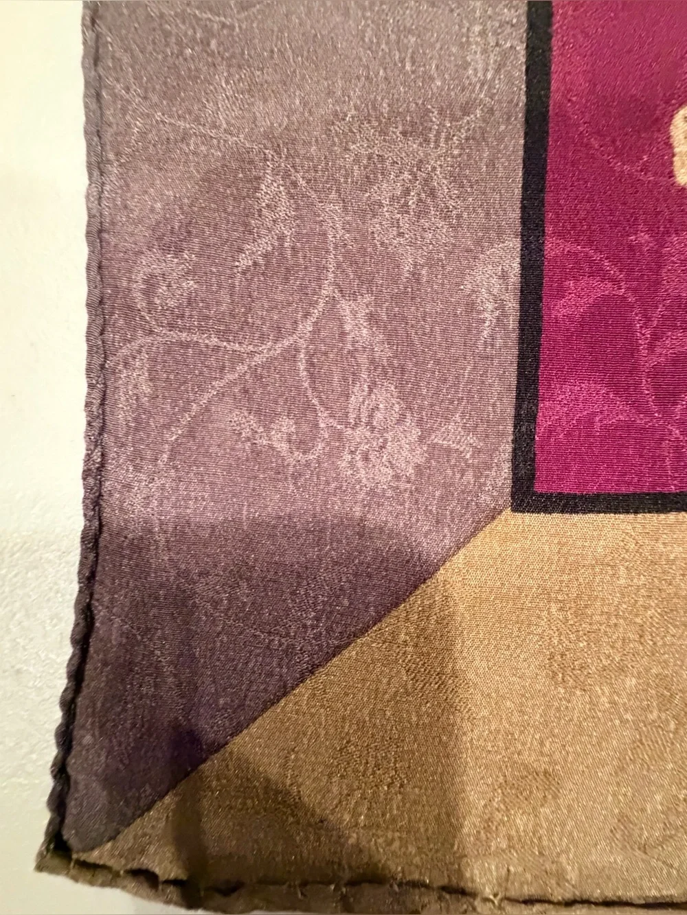 VINTAGE: Oscar de la Renta | ladies floral print square silk scarf